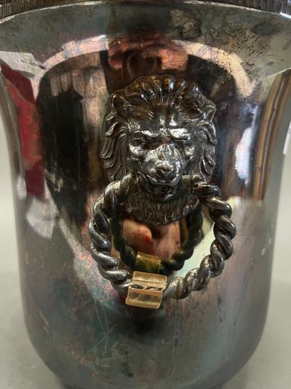 Silver-plated champagne bucket, the twisted...