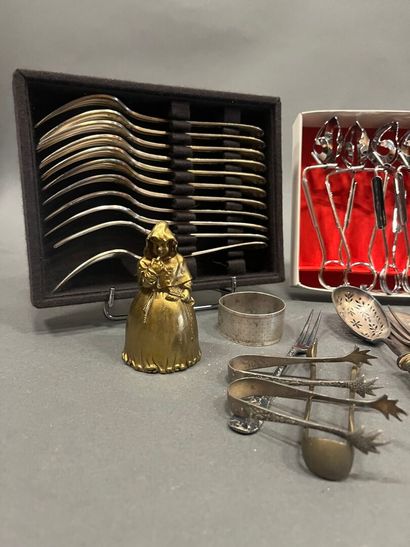 Set of silver-plated flatware, snail service,...
