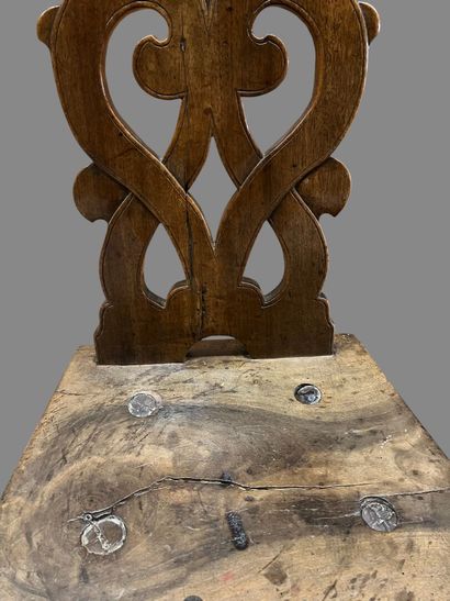 Set of five chairs including:
- Two stained...
