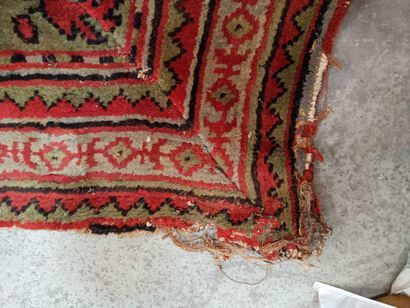 Smyrna carpet (warp, weft and wool pile),...