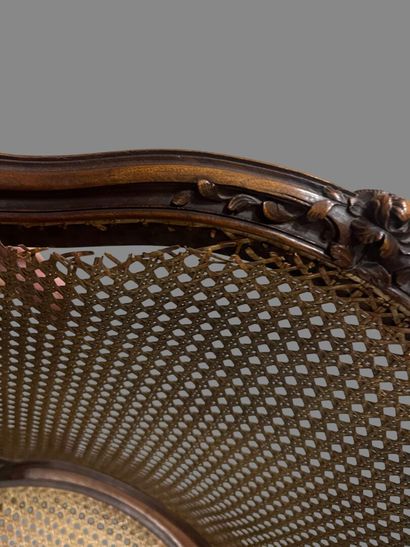 Natural wood molded caned child's bergère,...