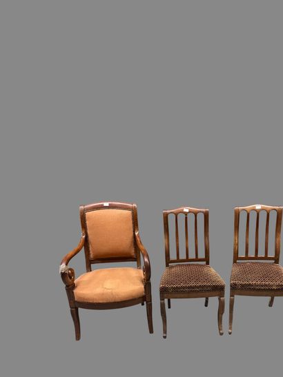 Two pairs of chairs, one with a colonette...