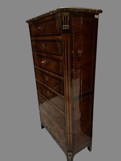 A flap-top secretary, simulating a chiffonier,...