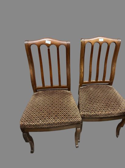 Two pairs of chairs, one with a colonette...