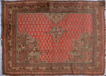 Smyrna carpet (warp, weft and wool pile),...