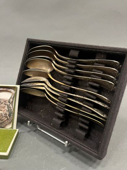 Set of silver-plated flatware, snail service,...