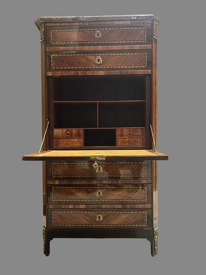 A flap-top secretary, simulating a chiffonier,...