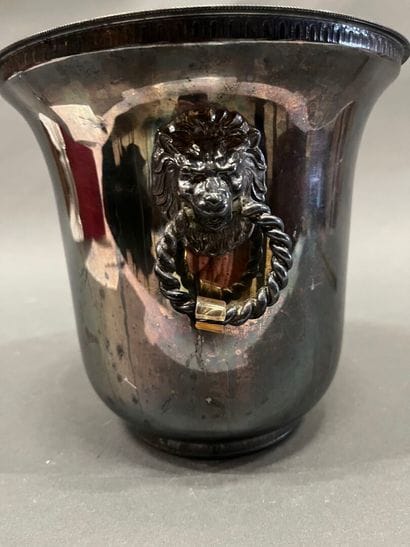 Silver-plated champagne bucket, the twisted...