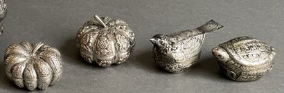 Two metal pill boxes in the shape of gourds
and...