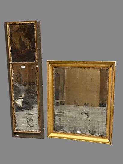 Grey and gold lacquered wood Trumeau d'entredeux,...
