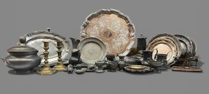 Lot of various pieces in silver and pewter...
