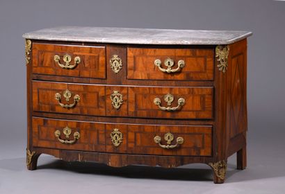 Chest of drawers inlaid with olive-tree filigree...
