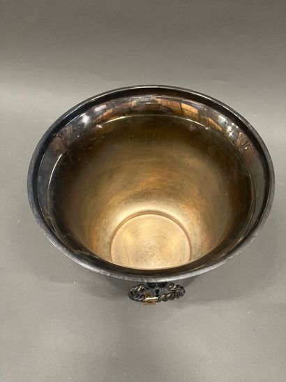 Silver-plated champagne bucket, the twisted...