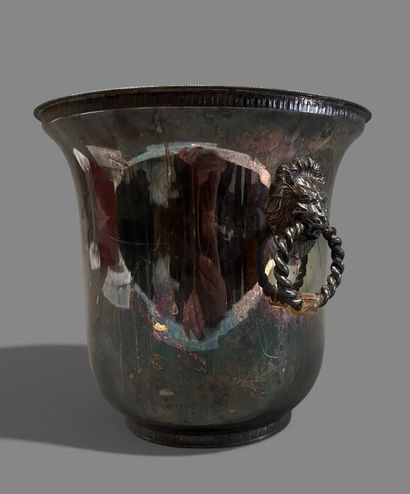 Silver-plated champagne bucket, the twisted...