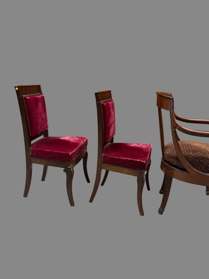 Two pairs of chairs, one with a colonette...