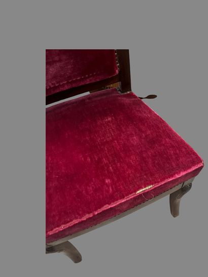 Two pairs of chairs, one with a colonette...