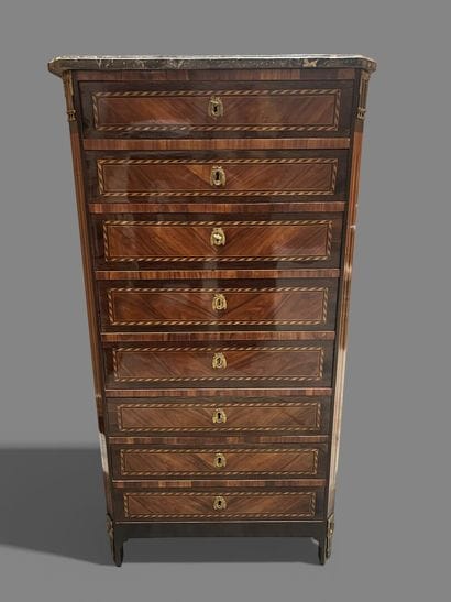 A flap-top secretary, simulating a chiffonier,...