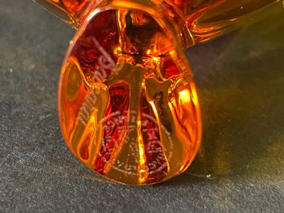 BACCARAT
Quatre papillons en cristal jaune...