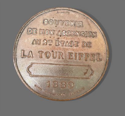 Lot de médailles en bronze dont :
-Thème...