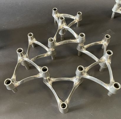 Fritz NAGEL 1948
Suite de 16 bougeoirs modulables,...