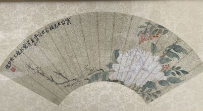 CHINE, XXème siècle
Quatre peintures sur...