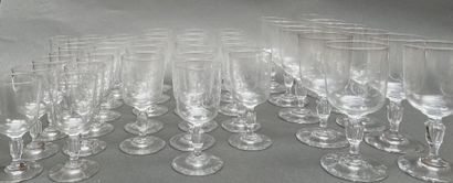 Partie de service de verres à pied en cristal,...