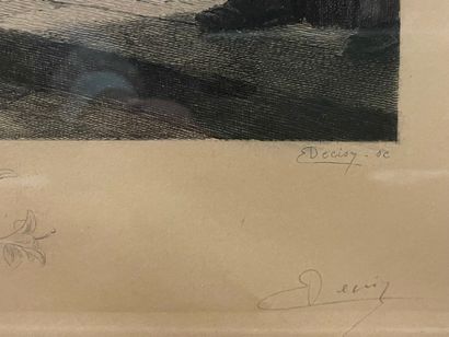 Lot de trois gravures : 
