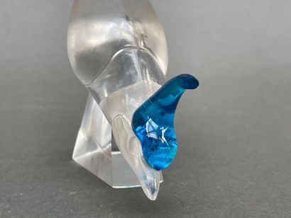 LALIQUE France
Deux oiseaux à crête bleue...