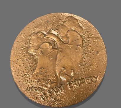 Lot de médailles en bronze dont :
-Thème...