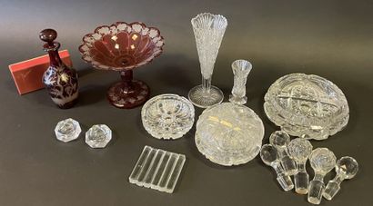 Lot de verrerie et cristal comprenant carafe...