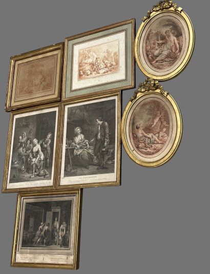 Lot de gravures du XVIIIème siècle
Tache...
