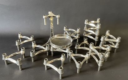 Fritz NAGEL 1948
Suite de 16 bougeoirs modulables,...