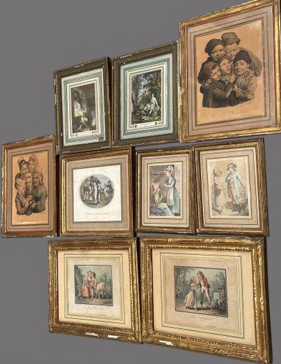 Lot de gravures XIXème siècle, notamment...