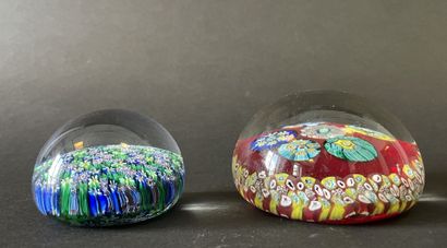 Deux sulfures millefiori en verre de Murano
Diam...
