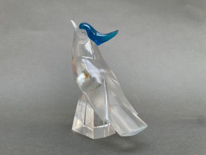 LALIQUE France
Deux oiseaux à crête bleue...