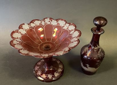 Lot de verrerie et cristal comprenant carafe...