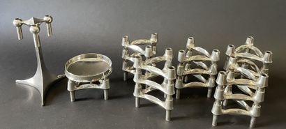 Fritz NAGEL 1948
Suite de 16 bougeoirs modulables,...
