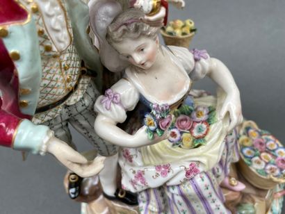 MEISSEN
Scène galante avec un enfant sous...