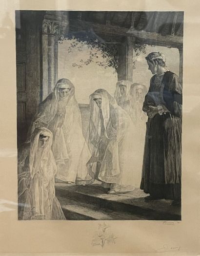 Lot de trois gravures : 
