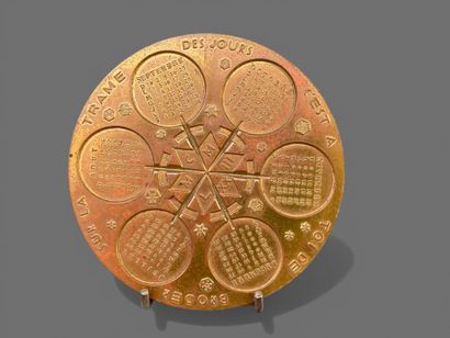 Lot de médailles en bronze dont :
-Thème...
