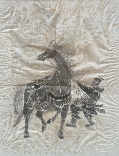 Chine XXème siècle
Deux peintures sur papier
65...