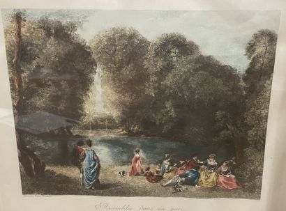 Lot de trois gravures : 
