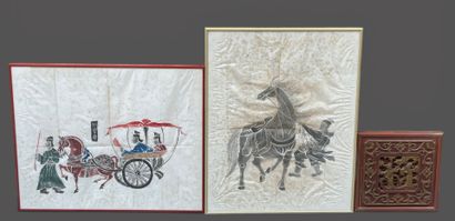 Chine XXème siècle
Deux peintures sur papier
65...