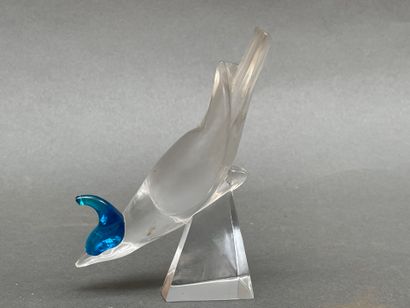LALIQUE France
Deux oiseaux à crête bleue...
