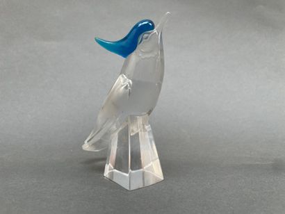LALIQUE France
Deux oiseaux à crête bleue...