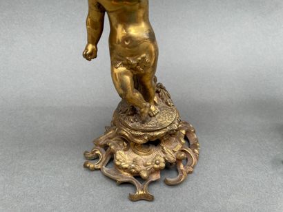 Paire de flambeaux à deux lumières en bronze...