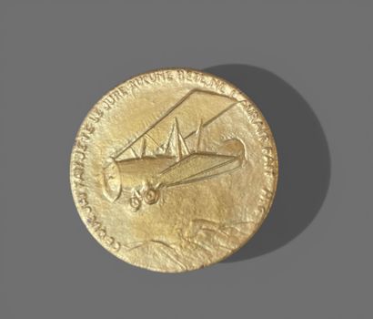 Lot de médailles en bronze dont :
-Thème...