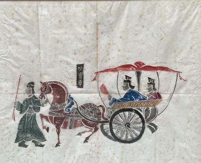 Chine XXème siècle
Deux peintures sur papier
65...
