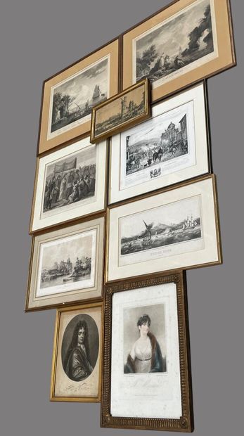 Lot de neuf gravures notamment XIXème si...
