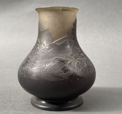 Petit vase balustre en verre multicouche...